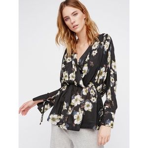 Free People Tuscan Dreams Printed Tunic in Black